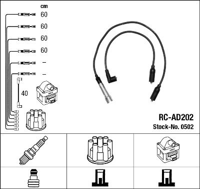 Провода зажигания к-т RC-AD202 0502