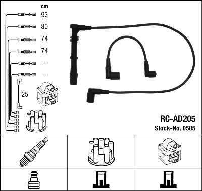 Провода зажигания к-т RC-AD205 0505