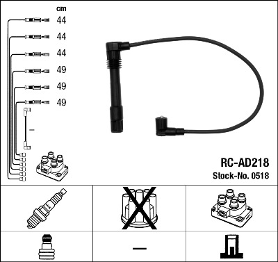 Провода зажигания к-т RC-AD218 0518