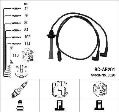 Провода зажигания к-т RC-AR201 0520