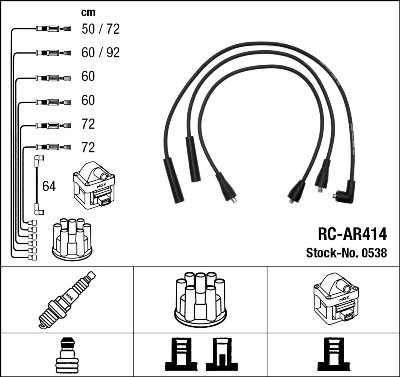 Провода зажигания к-т RC-AR414 0538