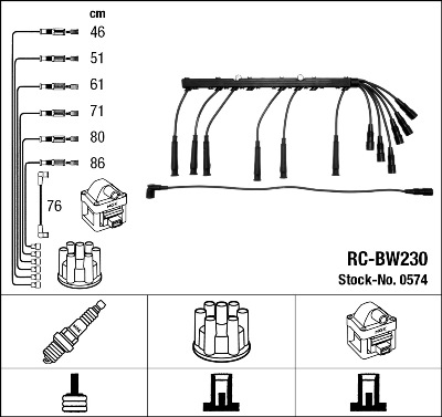 Провода зажигания к-т RC-BW230 0574