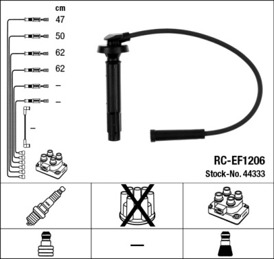 Провода зажигания к-т RC-EF1206 44333