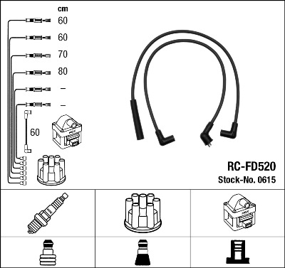 Провода зажигания к-т RC-FD520 0615