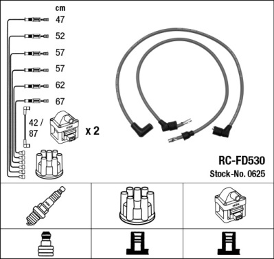 Провода зажигания к-т RC-FD530 0625