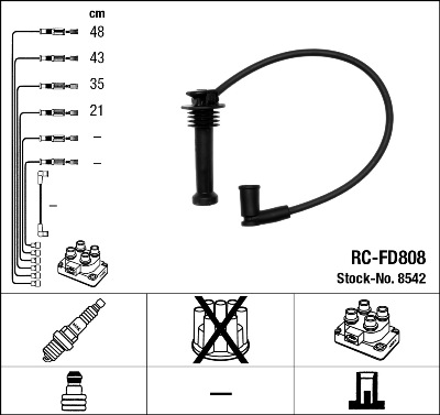 Провода зажигания к-т RC-FD808 8542