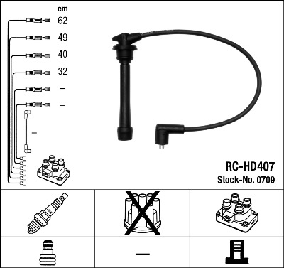 Провода зажигания к-т RC-HD407 0709