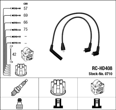 Провода зажигания к-т RC-HD408 0710