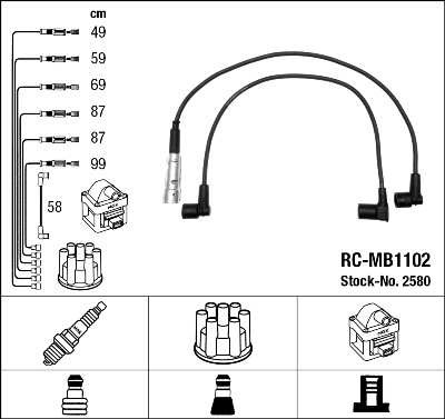 Провода зажигания к-т RC-MB1102 2580