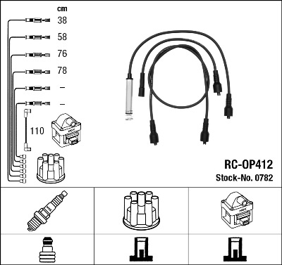 Провода зажигания к-т RC-OP412 0782