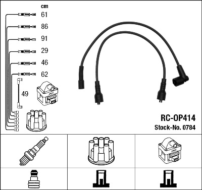 Провода зажигания к-т RC-OP414 0784