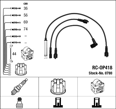 Провода зажигания к-т RC-OP418 0788