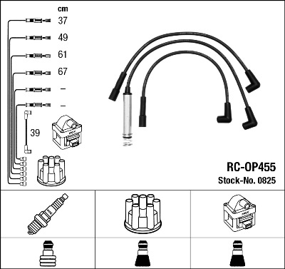 Провода зажигания к-т RC-OP455 0825