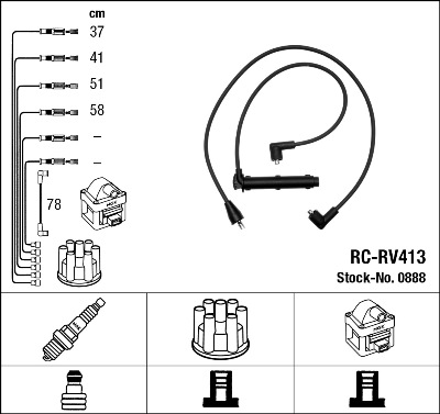 Провода зажигания к-т RC-RV413 0888