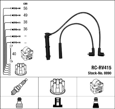 Провода зажигания к-т RC-RV415 0890