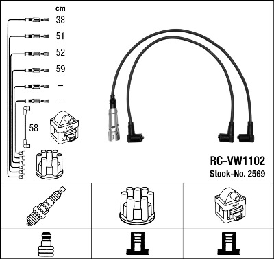 Провода зажигания к-т RC-VW1102 2569