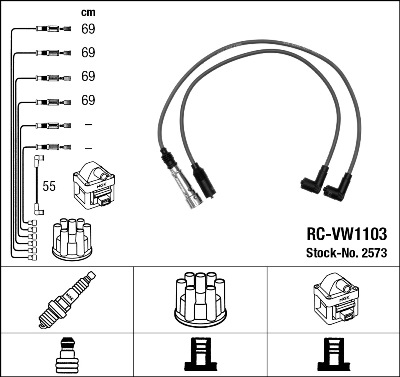 Провода зажигания к-т RC-VW1103 2573