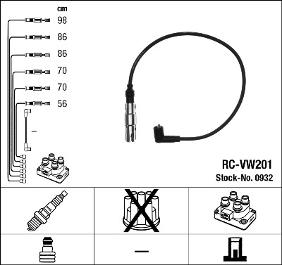 Провода зажигания к-т RC-VW201 0932