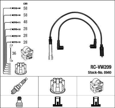 Провода зажигания к-т RC-VW209 0940