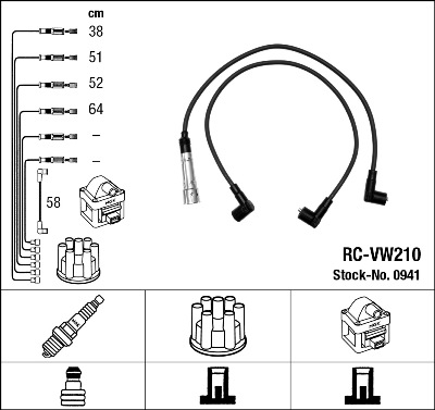 Провода зажигания к-т RC-VW210 0941