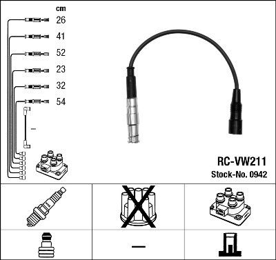 Снят Замена 0504 Провода зажигания к-т RC-VW211 0942