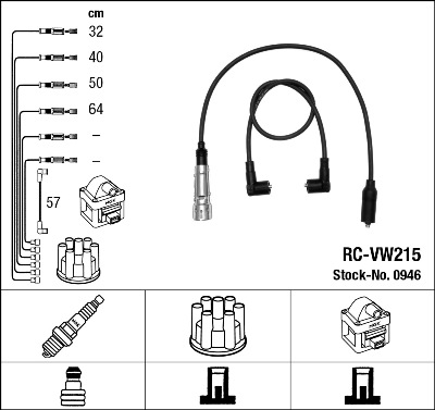 Провода зажигания к-т RC-VW215 0946