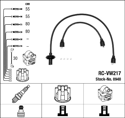 Провода зажигания к-т RC-VW217 0948