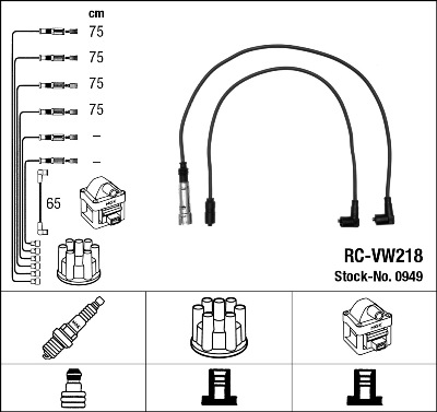 Провода зажигания к-т RC-VW218 0949