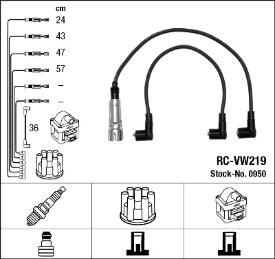 Провода зажигания к-т RC-VW219 0950