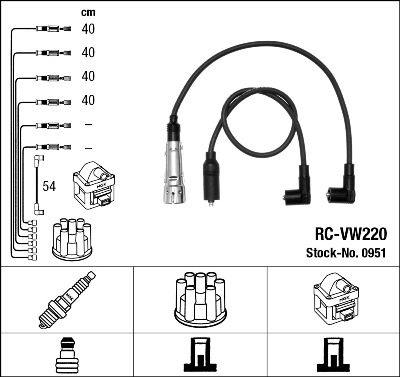 Провода зажигания к-т RC-VW220 0951