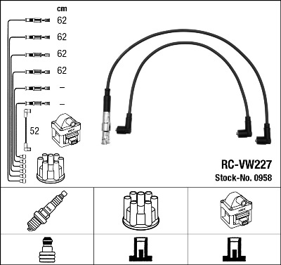 Провода зажигания к-т RC-VW227 0958