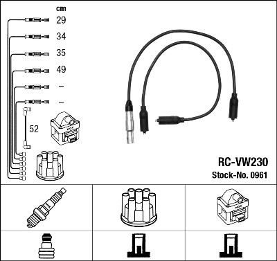 Провода зажигания к-т RC-VW230 0961