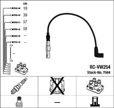 Провода зажигания к-т RC-VW254 7044