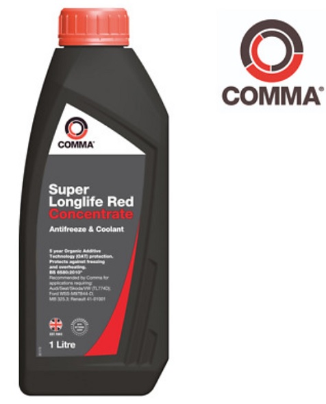 Comma SUPER LONGLIFE (G12+) Антифриз красный раствор охлаждающей жидкости 1 л. SLC1L