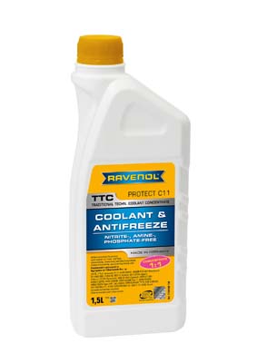 Антифриз концентрат жёлтый RAVENOL TTC Traditional Technology Coolant Concent 1,5 л. 141010015001999