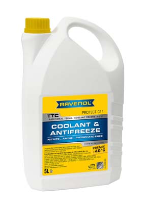 Антифриз готовый к прим. жёлтый RAVENOL TTC Traditional Technology Coolant Premix 5 л. 141010500501999