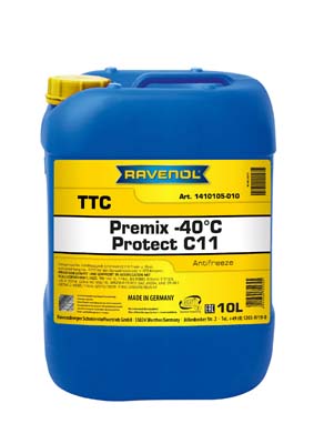 Антифриз готовый к прим. жёлтый RAVENOL TTC Traditional Technology Coolant Premix 10 л. 1410105010019994014835755345