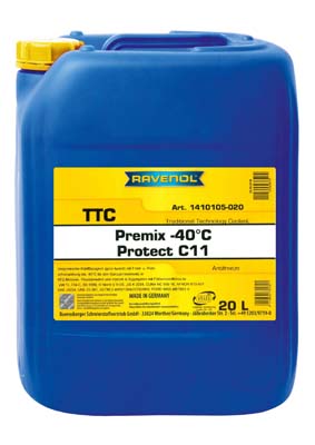 Антифриз готовый к прим. жёлтый RAVENOL TTC Traditional Technology Coolant Premix 20 л.