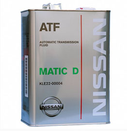Масло трансмиссионное синтетическое NISSAN ATF Matic Fluid D 4л KLE22-00004
