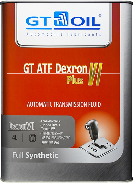 Масло трансмиссионное GT OIL 4л синтетика GT ATF Dexron VI Plus 8809059408650