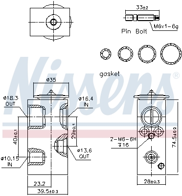 Купить Клапан кондиционера расширительный FIAT PANDA 12- 999342 NISSENS
